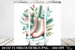 Vintage Ice Skates Christmas Clipart Product Image 2