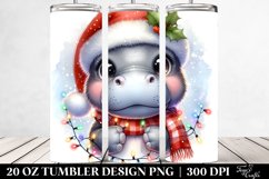 Charming Baby Hippo in Christmas Lights, 20 Oz Tumbler Product Image 2