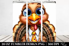 Funny Turkey Chick with Tie | 20 Oz Tumbler Product Image 2