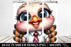 Funny Turkey Chick with Tie | 20 Oz Tumbler Product Image 2