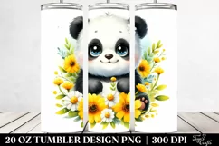 Colorful Baby Panda Sitting | 20 oz Tumbler Product Image 2