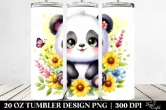 Colorful Baby Panda Sitting | 20 oz Tumbler Product Image 2