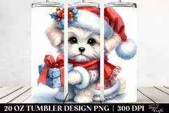 Expressive Baby Maltese Watercolor PNG Product Image 2
