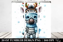 Enthusiastic Zebra with Reindeer Horns PNG Product Image 2