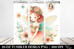 Retro Fairy, White Background | 20 oz Tumbler Product Image 2