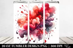 Colorful Redish Watercolor Splash with Drips | 20 Oz Tumbler Product Image 2