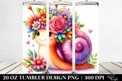 Vibrant Snail with Flower Crown | 20 oz Tumbler Product Image 2
