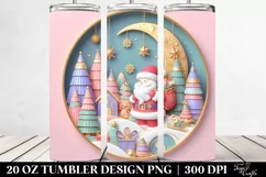 Pastel Santa Christmas Scene Clipart Product Image 2