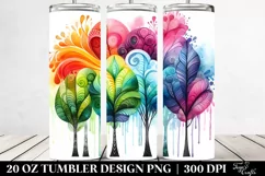 Colorful Vibrant Rainbow Trees | 20 Oz Tumbler Product Image 2