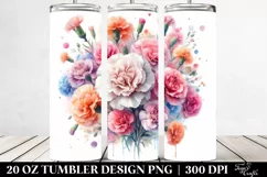 Colorful Carnation Tumbler | 20 oz Tumbler Product Image 2