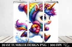Running Baby Unicorn Winter PNG Product Image 2