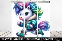 Running Baby Unicorn Winter PNG Product Image 2