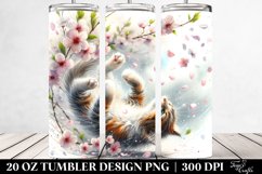 Cat Tumbling with Spring Petals | 20 Oz Tumbler Product Image 2