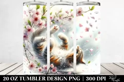 Cat Tumbling with Spring Petals | 20 Oz Tumbler Product Image 2