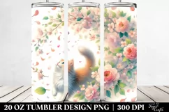Cat Tumbling with Spring Petals | 20 Oz Tumbler Product Image 2