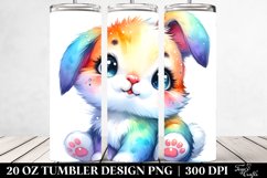 Small Vibrant Watercolor Baby Rabbit | 20 Oz Tumbler Product Image 2