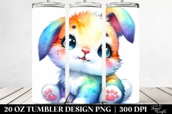 Small Vibrant Watercolor Baby Rabbit | 20 Oz Tumbler Product Image 2