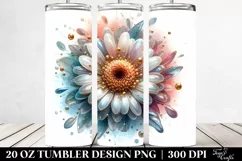 20 Oz Tumbler Sublimation | Glossy Gerbera with Golden Product Image 2