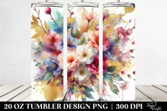 Colorful Abstract Bouquet with Gold Foil | 20 Oz Tumbler Product Image 2