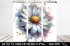 20 Oz Tumbler Sublimation | Daisy with Golden Insertions Product Image 2