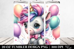 Pastel Unicorn with Cool Haircut | 20 Oz Tumbler Product Image 2