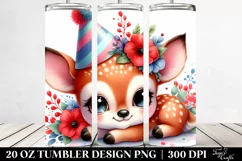 cute Small Baby Deer Party Hat | 20 Oz Tumbler Product Image 2