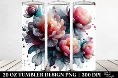 Abstract Glossy Peonies | 20 Oz Tumbler Product Image 2