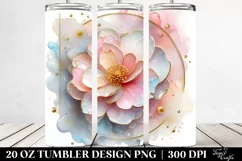 Abstract Pastel Camellia Clipart 20 Oz Tumbler Product Image 2