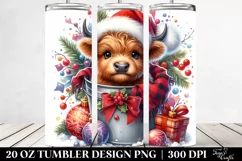 Whimsical Highland Baby Cow Clipart Product Image 2