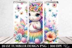 Colorful Baby Unicorn with Hula Skirt. 20 oz Tumbler Design Product Image 2
