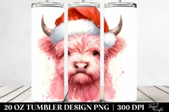 Angry Pink Highland Cow 20 Oz Tumbler Product Image 2