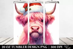 Angry Pink Highland Cow Clipart Product Image 2