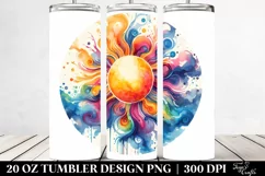 Vibrant Sun on White Background | 20 Oz Tumbler Product Image 2