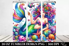 Funny Mermaid Drawing | 20 oz Tumbler Product Image 2