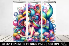 Funny Mermaid Drawing | 20 oz Tumbler Product Image 2
