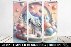 Pastel Zebra Clipart, Transparent 20 Oz Tumbler Product Image 2