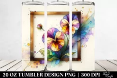 Pastel Stained Pansy Clipart, High-Res 20 Oz Tumbler Product Image 2