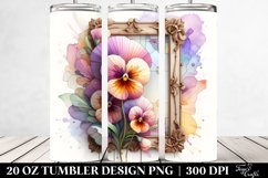 Pastel Stained Pansy Clipart, High-Res 20 Oz Tumbler Product Image 2