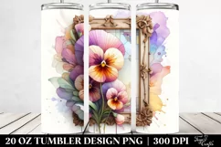 Abstract Stained Pansy, High-Quality 20 Oz Tumbler Product Image 2