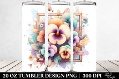 Pastel Stained Pansy Clipart, High-Res 20 Oz Tumbler Product Image 2