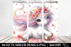 Cute Baby Unicorn Tumbling with Spring Petals | 20 oz Product Image 2