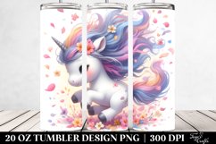 20 Oz Tumbler Sublimation | Cute Baby Unicorn Tumbling with Product Image 2