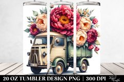 Vintage Van Flower Tumbler | 20 oz Tumbler Product Image 2