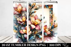 Wooden Stained Freesia Retro Frame 20 Oz Tumbler Product Image 2