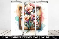 Wooden Stained Freesia Retro Frame 20 Oz Tumbler Product Image 2