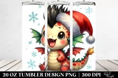 Excited Baby Dragon with Santa Clipart Product Image 2