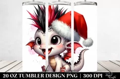 Excited Baby Dragon with Santa Clipart Product Image 2