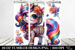 Cute Unicorn Drawing | 20 oz Tumbler Product Image 2