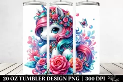 Cute Unicorn Drawing | 20 oz Tumbler Product Image 2
