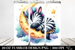 Sleeping Baby Zebra on the Moon | 20 Oz Tumbler Product Image 2